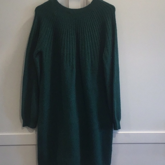 LOFT Glittery Green Sweater Dress - Picture 3 of 4